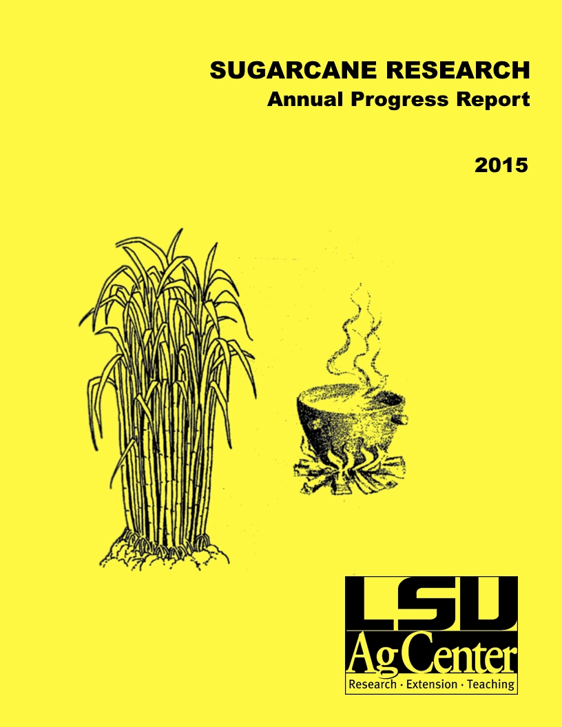 2015 Sugarcane Annual Progress Report